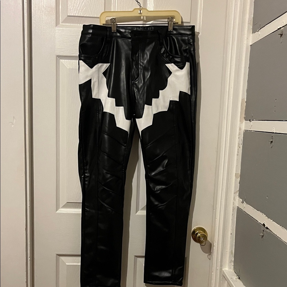 Black and White Leather Pants